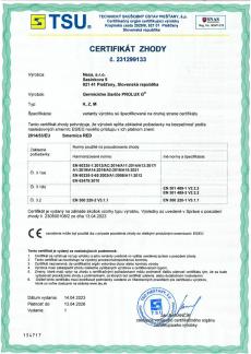 Certifikát K/Z/M RED [PDF]